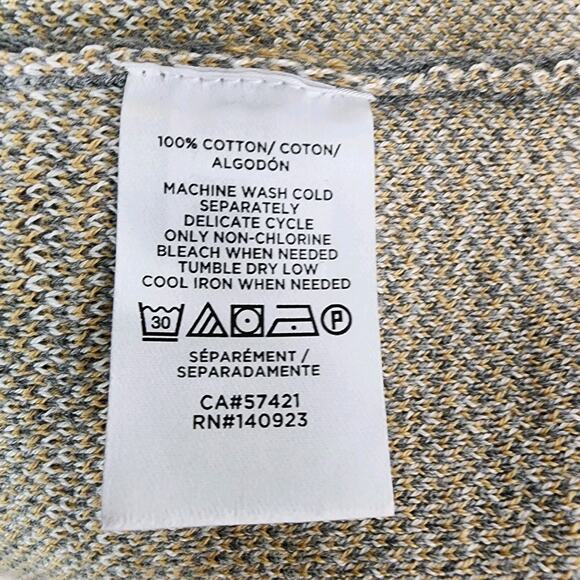 LOFT Outlet Cardigan Sweater Gray Tan Plaid Open Front Academia Preppy Size LP - Picture 9 of 11